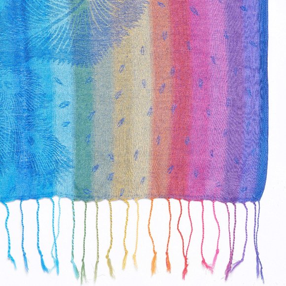 Women's Scarfs Viscose Soft Large Shawl Scarves with Tassel for Christmas Gifts - Picture 3 of 3